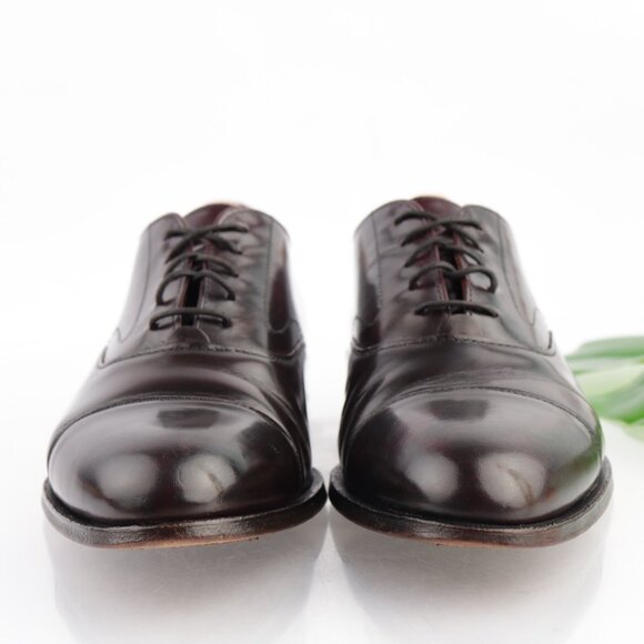 Vintage USA Cole Haan Mens Oxford Size 8.5 D Burgundy Leather Cap Toe Dress Shoe main image 5